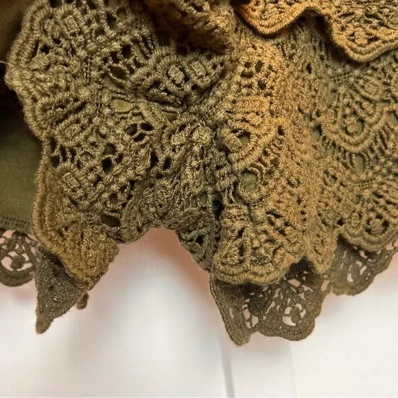 Girl’s Justice Elastic Waist Lace Forrest Green Shorts Lined School Skort Size 8 - Picture 2 of 5